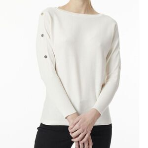 JONES NEW YORK Womens Beige Long Sleeve Boat Neck Wear Size M